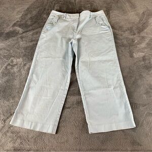 Talbots Cropped Pants Women’s 8 Light Blue Cotton stretch Cropped Casual Preppy